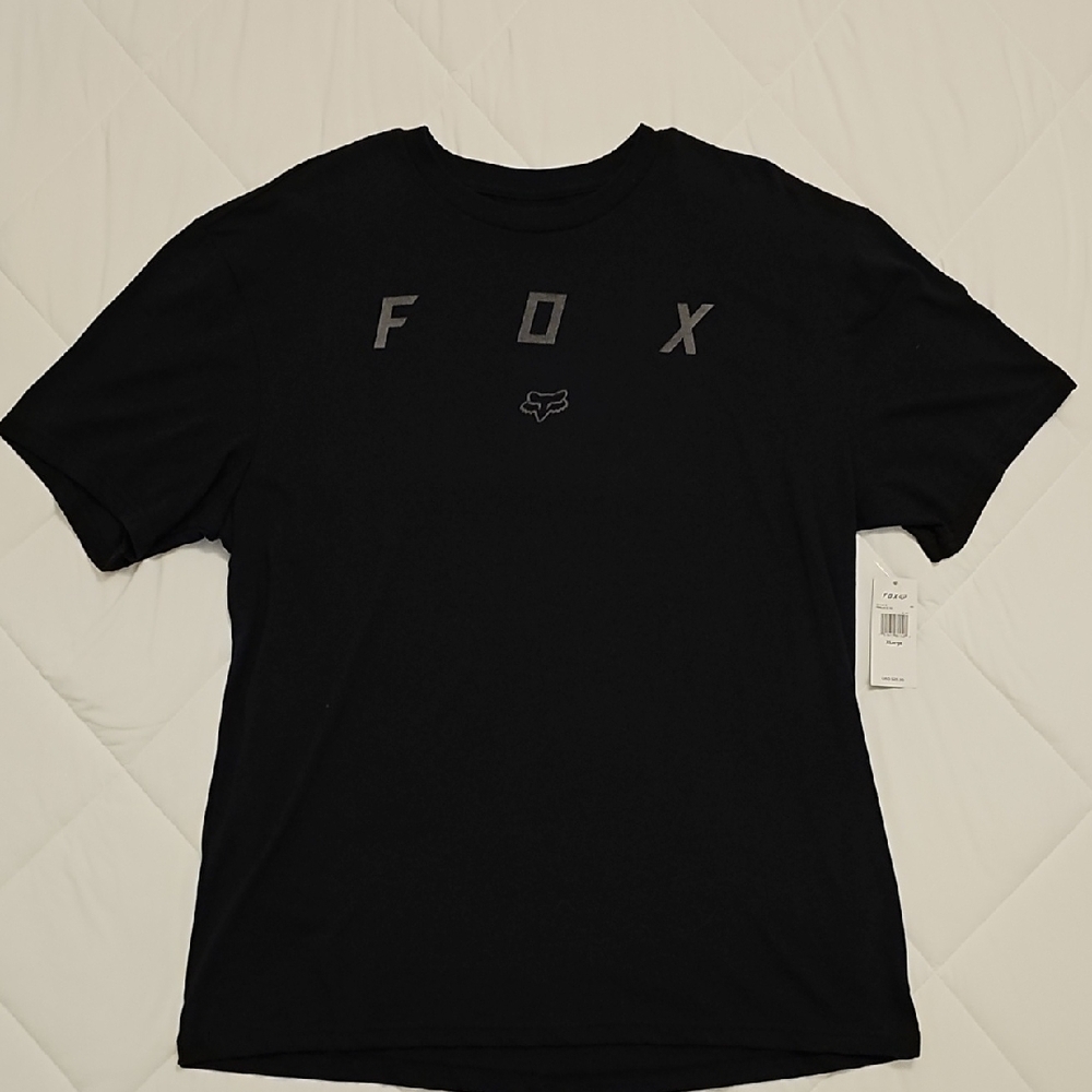 Fox Black Short Sleeve Tee Classic Crew Neck